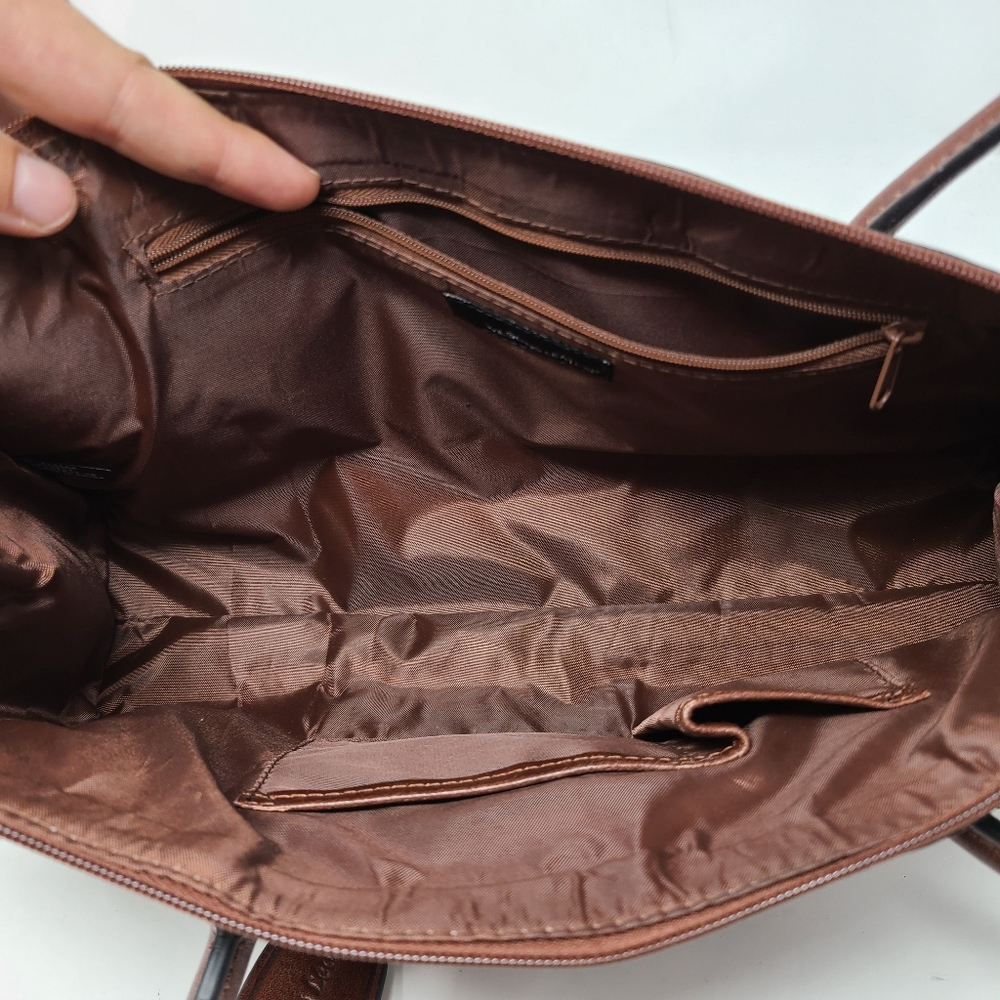 Wilsons Leather Vintage Handbag Bag Brown Shoulder - Picture 7 of 11